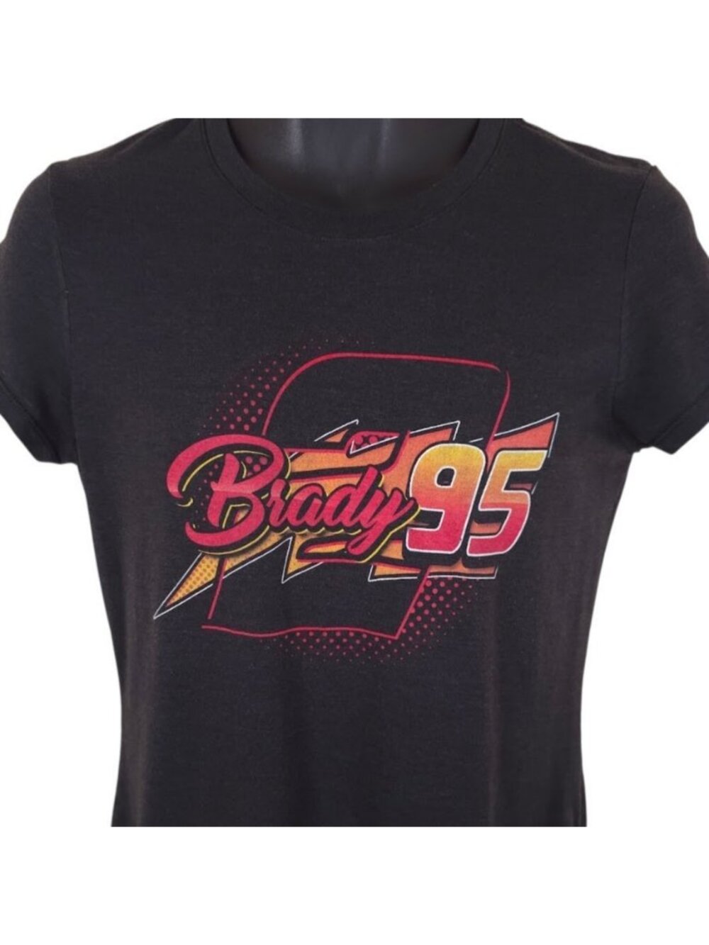 Brady 95 Racing T Shirt Womens Size Small Black Bradys Pit Crew
